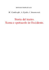 Storia del teatro. Scena e spettacolo in Occidente