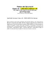 Quiz Risolti Letteratura Tedesca 1-B – UNIECAMPUS Prof. Rusciano