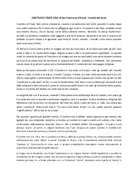 CANTICO DI FRATE SOLE di San Francesco D'Assisi analisi del testo