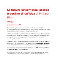 La natura sottomessa, ascesa e declino di un'idea / Riassunto monografia