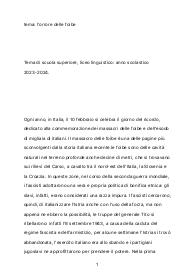 Tema: gli orrori delle foibe.