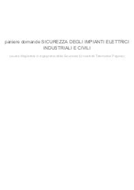 paniere domande SICUREZZA DEGLI IMPIANTI ELETTRICI INDUSTRIALI E CIVILI
