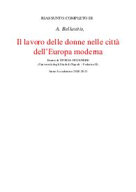 A. Bellavitis, Il lavoro delle donne nelle città dell’Europa moderna. Parte III