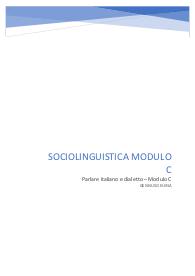 sociolinguistica dell'italiano modulo C