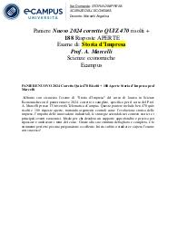 PANIERE NUOVO 2024 Corretto Quiz 470 Risolti + 188 Aperte Storia d’Impresa prof Marcelli