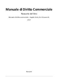 Riassunto del libro "Manuale di diritto commerciale" - Angelici Carlo & Ferri Giovanni B.