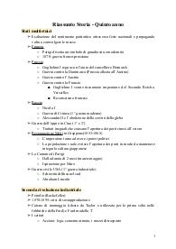 Riassunto Storia Quinta Superiore (Liceo scientifico)