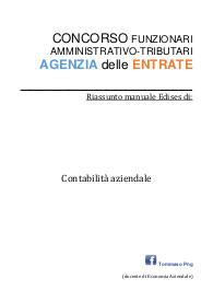 Concorso agenzia entrate - Contabilità aziendale - riassunto Edises