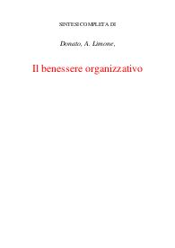 Il benessere organizzativo