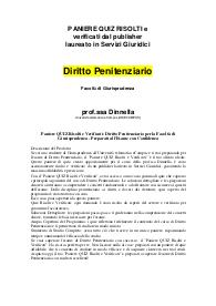 Diritto Penitenziario quiz paniere profssa Dinnella- giurisprudenza- uniecampus