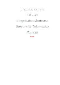 Lingua e cultura - LM39 Linguistica Moderna - Università Pegaso
