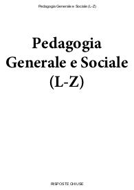 Pedagogia Generale e Sociale (L-Z) - Paniere eCampus