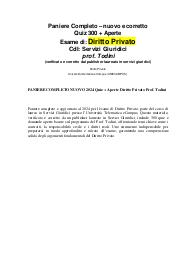 PANIERE COMPLETO NUOVO 2024 Quiz + Aperte Diritto Privato Prof. Todini