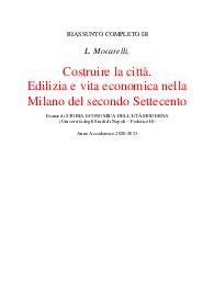 L. Mocarelli, Costruire la città. Sintesi
