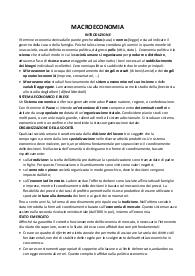 Appunti di Macroeconomia, prof Garavelli