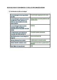 Paniere "Sociologia economica e delle organizzazioni"