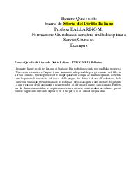 Paniere Quiz Risolti Storia del Diritto Italiano – UNIECAMPUS Ballarino