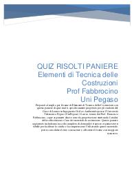 QUIZ RISOLTI PANIERE Elementi di Tecnica delle Costruzioni Prof Fabbrocino