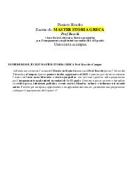 PANIERE RISOLTO 2025 MASTER STORIA GRECA Prof. Rocchi eCampus