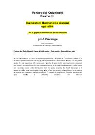 Calcolatori Elettronici e sistemi operativi paniere quiz prof Ducange