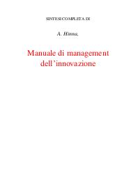 Manuale di management dell’innovazione