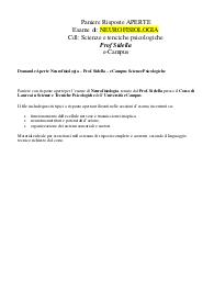Domande Aperte Neurofisiologia – Prof. Sidella – eCampus Scienze Psicologiche