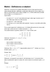 Appunti completi sulle Matrici (Algebra lineare e geometria)
