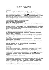 APPUNTI DANTE: PARADISO (DIVINA COMMEDIA) QUINTA LICEO