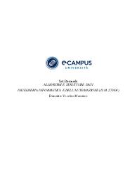 Algoritmi e strutture dati - INGEGNERIA INFORMATICA E DELL'AUTOMAZIONE - ECampus - Prof. Vecchio