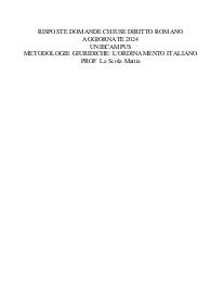 Risposte domande chiuse diritto romano aggiornate 2024 uniecampus