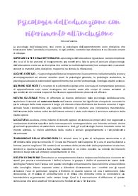 Appunti di Psicologia dell'educazione e dell'apprendimento, prof.ssa Taverna, UNIBZ
