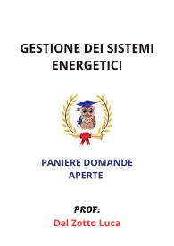 Paniere di GESTIONE DEI SISTEMI ENERGETICI, (prof. Del Zotto) - RISPOSTE APERTE SVOLTE