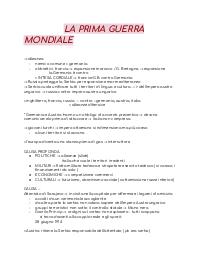 Appunti di Storia riguardanti la PRIMA GUERRA MONDIALE