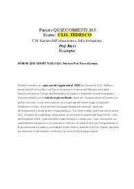PANIERE QUIZ CORRETTI 2025 CLIL Tedesco Prof. Ricci eCampus