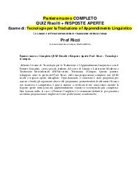 Paniere nuovo e Completo QUIZ Risolti + Risposte Aperte Prof. Ricci – Tecnologie eCampus