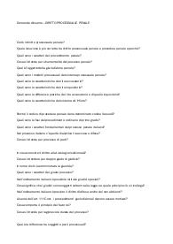 Elenco di domande esame diritto processuale penale