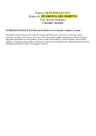 PANIERE QUIZ RISOLTI 2025 Filosofia del Diritto Servizi Giuridici Columbus Academy