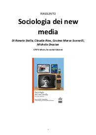 Riassunto "Sociologia dei new media" di Stella, Riva e Scarcelli - UTET
