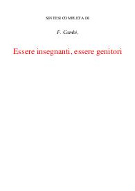 Essere insegnanti, essere genitori