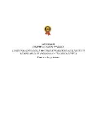 Paniere SPERIMENTAZIONI DI FISICA Ecampus