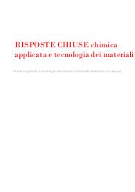 Risposte domande chiuse chimica applicata e tecnologia dei materiali aggiornata 2023 uniecampus