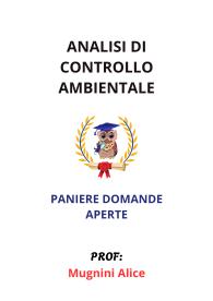Paniere ANALISI DI CONTROLLO AMBIENTALE, Ecampus, Mugnini Alice - RISPOSTE APERTE