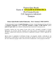 Paniere Quiz Risolti Analisi Matematica - Prof. Catania | UNIECAMPUS