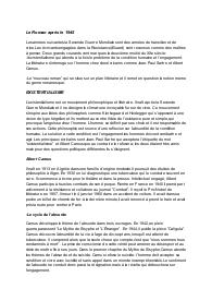 Riassunto Letteratura Francese: Existentialisme et Theatre de l'Absurde