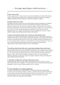 Fisiologia degli Organi e della Nutrizione