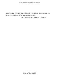 Risposte domande chiuse teorie e tecniche di psicosomatica aggiornate 2025 uniecampus