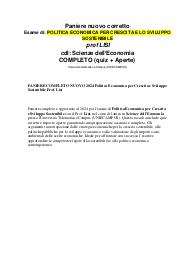 PANIERE COMPLETO NUOVO 2024 Politica Economica per Crescita e Sviluppo Sostenibile Prof. Lisi