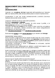 appunti di management dell'innovazione