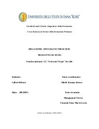 Relazione di Tirocinio I-II anno
