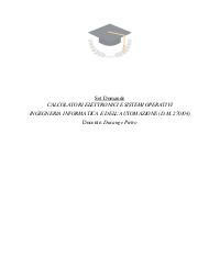 Paniere CALCOLATORI ELETTRONICI E SISTEMI OPERATIVI INGEGNERIA INFORMATICA E DELL'AUTOMAZIONE (D.M. 27004) Doc